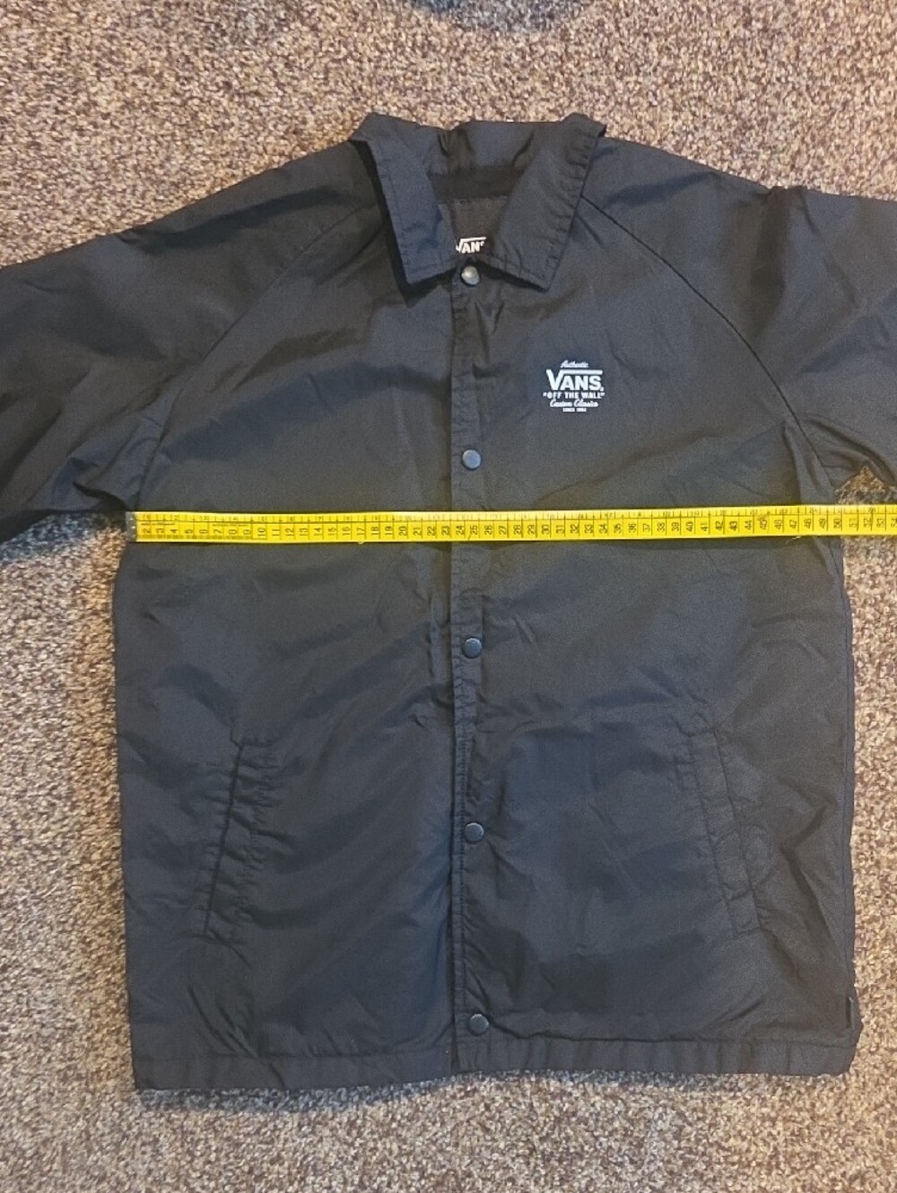 Vans Torrey Black Snap-Front Coach Jacket - Youth XL - Picture 7 of 8